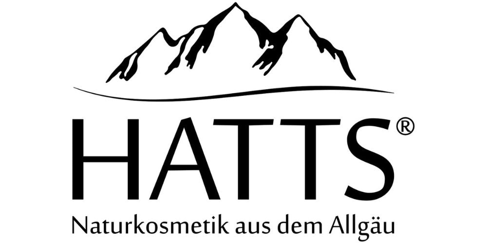HATTS Naturkosmetik Logo – Allgäuer Bergsilhouetten als Symbol für natürliche, vegane Hautpflege.